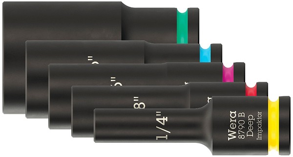 Wera 3/8" pitkät iskuhylsyt tuuma  
