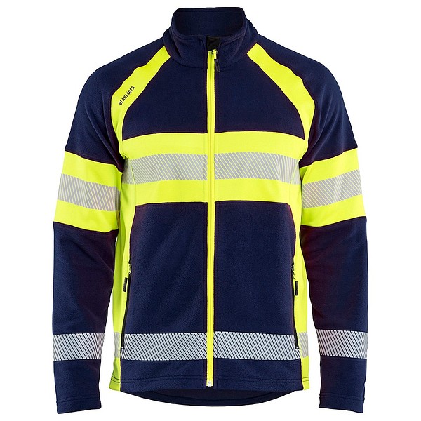 Microfleece jack. BLÅKLÄDER 4713 XS 471310108933 navy/HiVis yellow