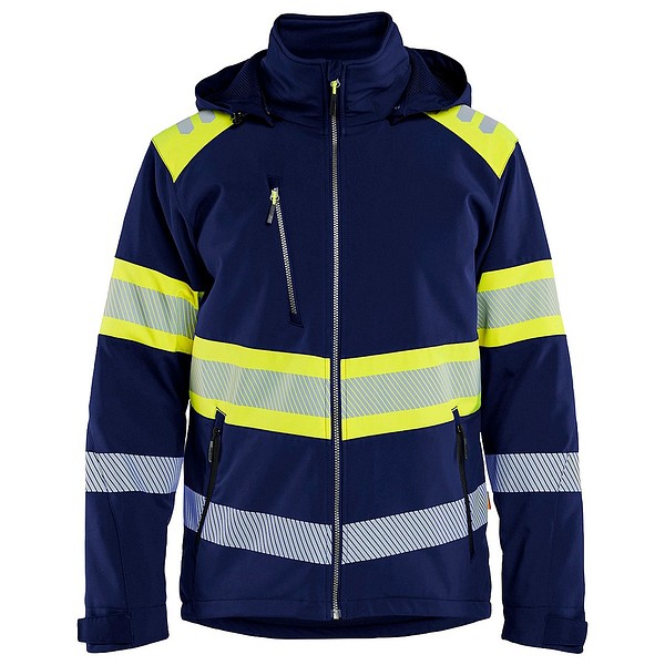 Softshell-jacka BLÅKLÄDER 4489 M 448925138933 marinblå/varselgul