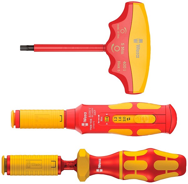 Torque screwdrivers with insulated handles  