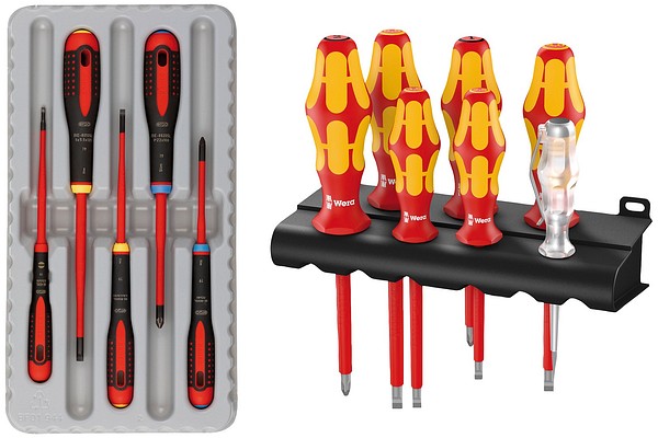 Insulated screwdriver sets, slotted and PZ  