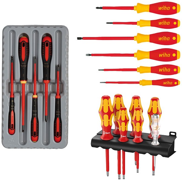 Insulated screwdriver sets, slotted and PH  