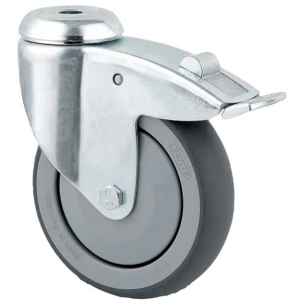 Swivel castor 100mm centre hole M12 Tente 2477PJP100P30-13 brake