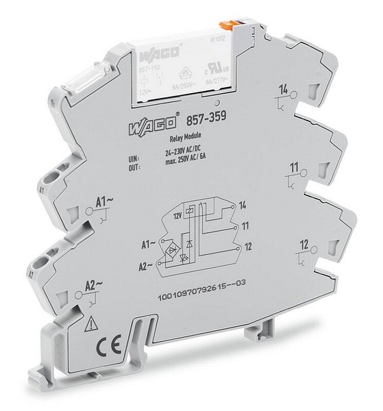 Kopplingsrelä 24-230 VAC/DC, 1 NO/1NC, 6 A