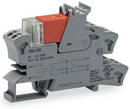 Kopplingsrelä 12V DC, 2-NO/2NC 2x8A