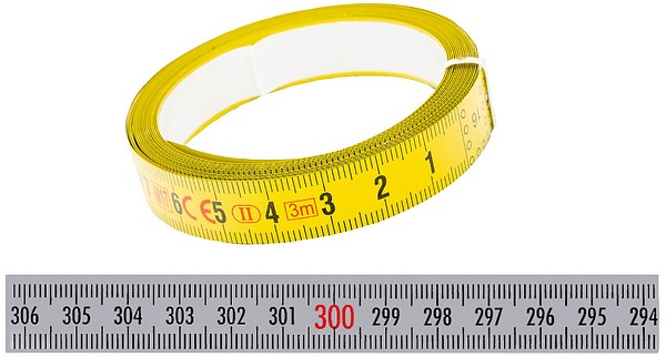 Liimattavat mittanauhat oikealta vasemmalle  