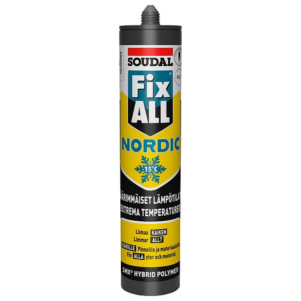 Soudal Fix All Turbo Nordic 290ml 174518 tiivistemassa valk. 12/ltk