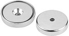 Ferrite pot magnets through hole