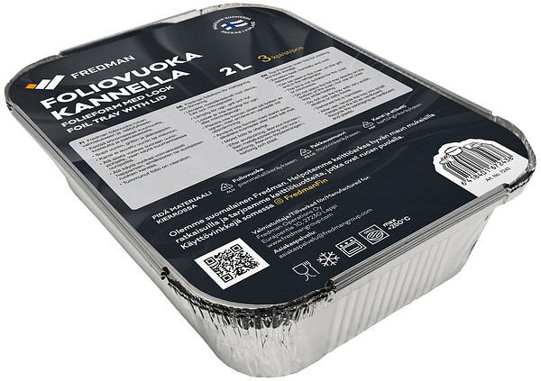 Eskimo foil tray with lid 2l 7243 3pcs/pkg 12pkg/box