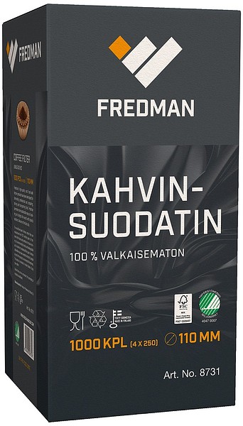Fredman Coffee Filter 110mm 1000kpl 8731 250pcs/bag 1000pcs/box