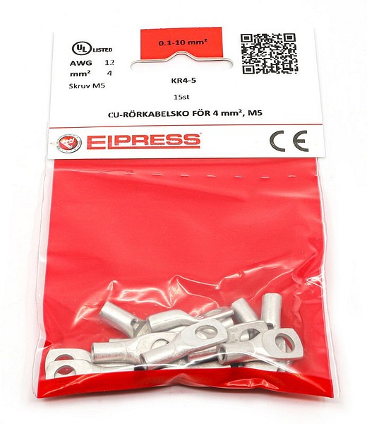 kaapelikenkä moni- ja harv. 4mm KR4-5-CPF 10kpl/pss M5