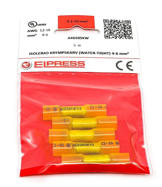 Kutiste-erist. liim.jatkosholk. 4-6 A4650SKW-CPF 10kpl/pss keltainen