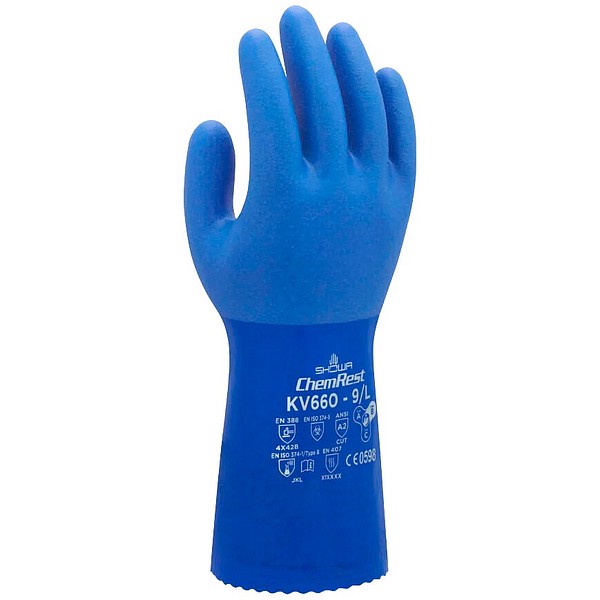 Glove SHOWA KV660, 9/L PVC, Kevlar, 310mm, Cut B