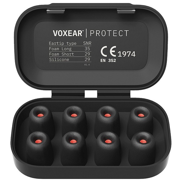 Vaihtotulpat VOXEAR Foam pitkä M Punainen, 8/12, SNR35, 4pr/pak
