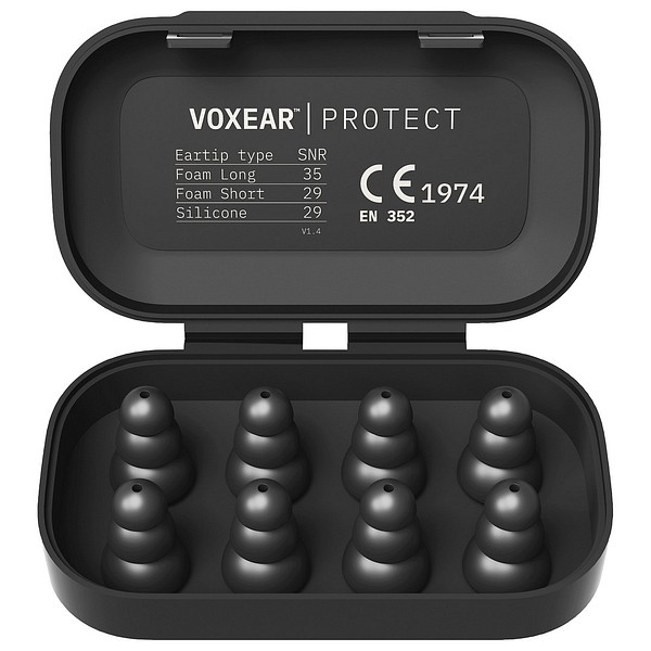 Vaihtotulpat VOXEAR silikoni S Musta, 6/11, SNR29, 4pr/pak
