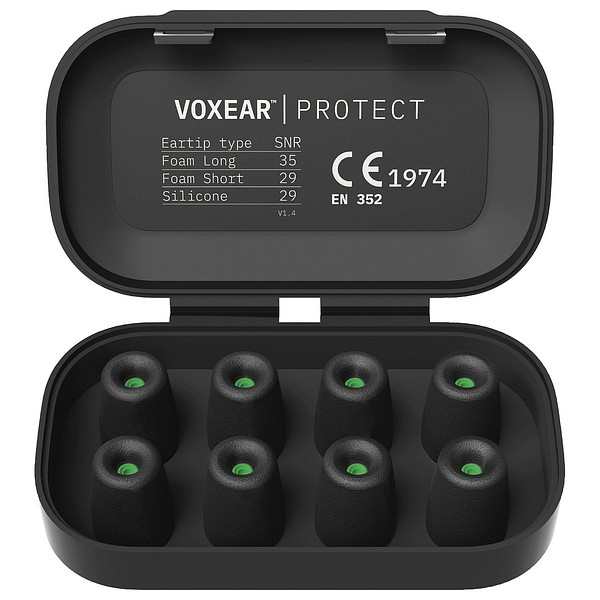 Vaihtotulpat VOXEAR Foam pitkä S Vihreä, 7/10, SNR35, 4pr/pak