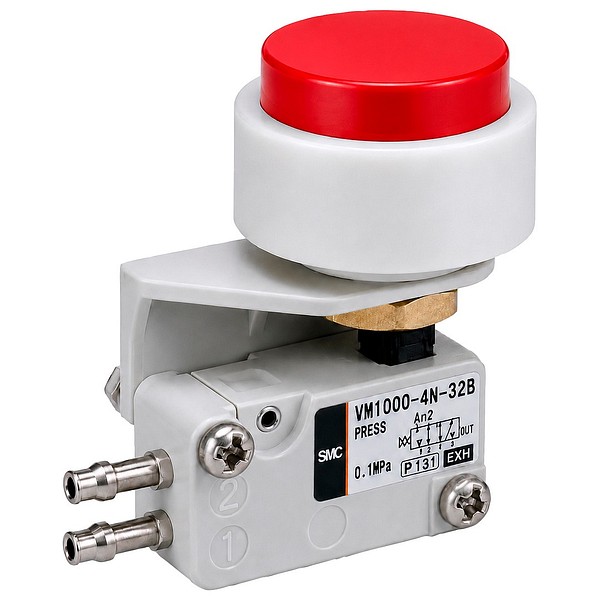 3/2 valve extend. button (red) 4mm VM1000-4NU-32R