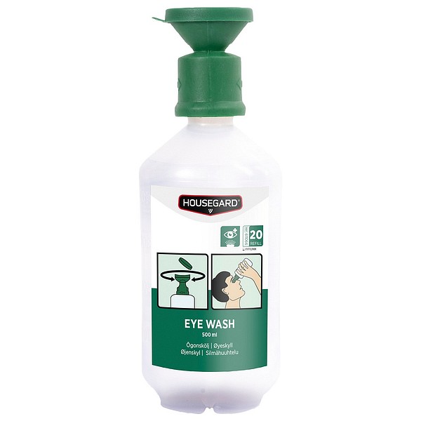 Ögonspolning HOUSEGARD 500ml, NaCl 0,9%, engångs