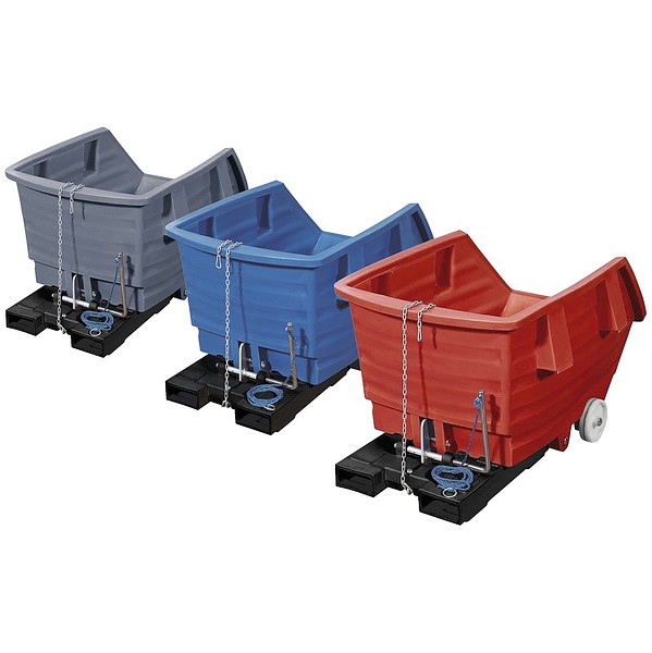 Tippcontainrar av plast m. gaffel  