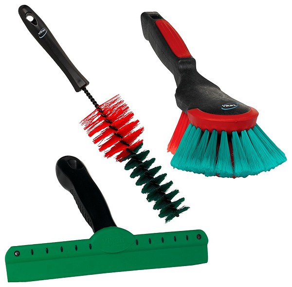 Vikan car wash set 3 pcs 521152 squeegee wash rim brush
